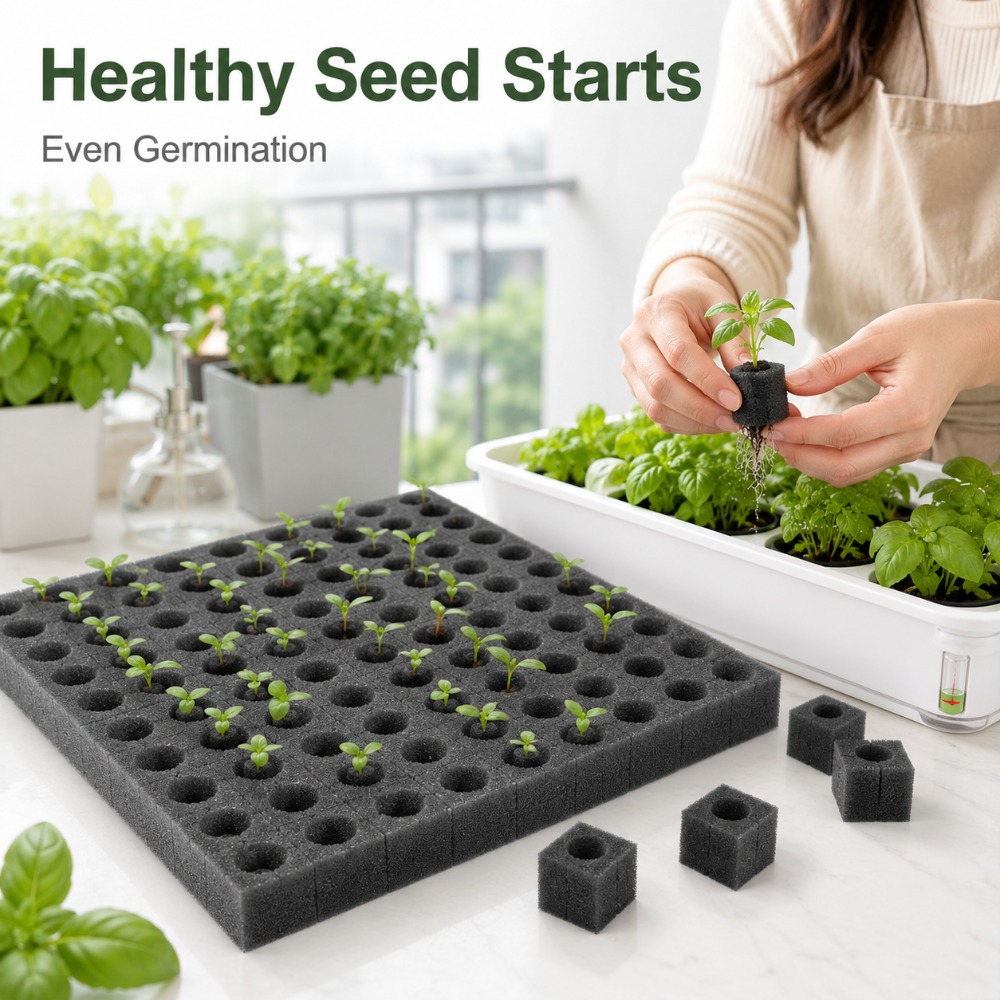 Nursery Plug Tray - 100Pcs Plant Sponge Sheet Hydroponic Seedling