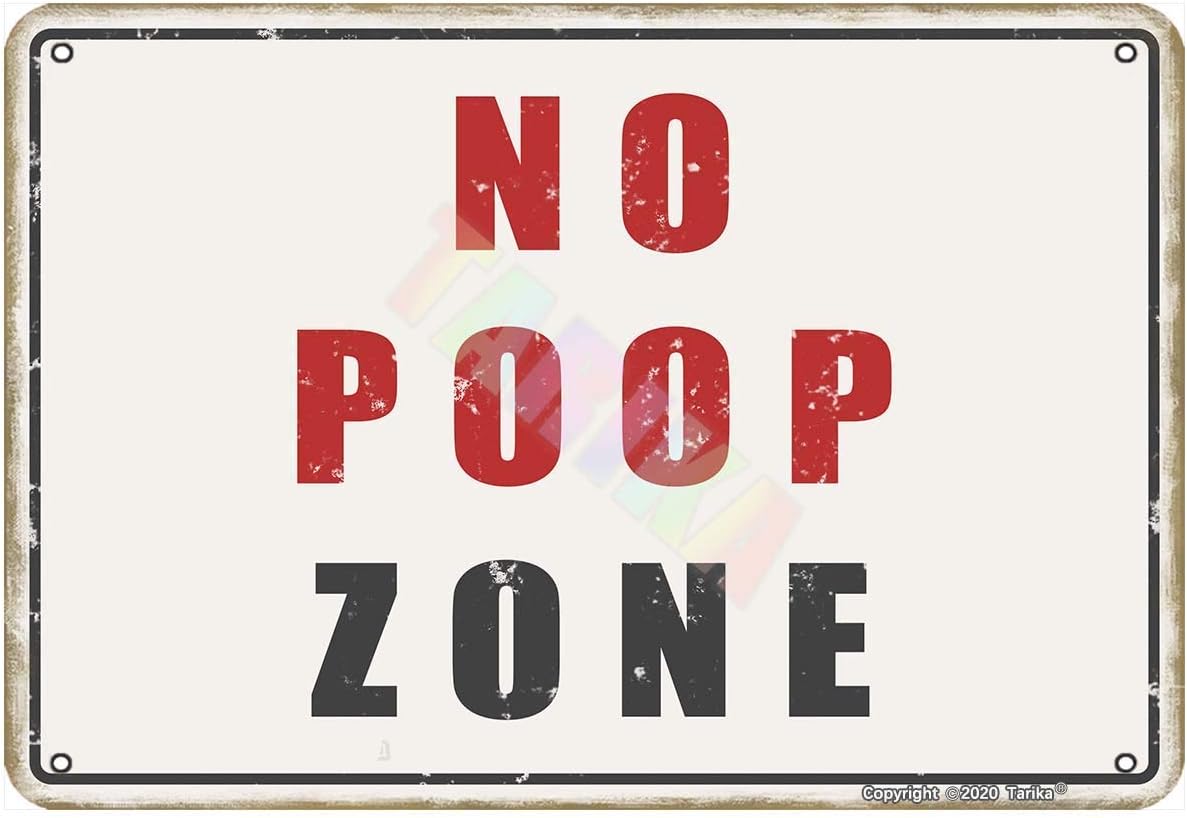 No Poop Zone Metal Sign Vintag - огляд і ціна Farming Zone