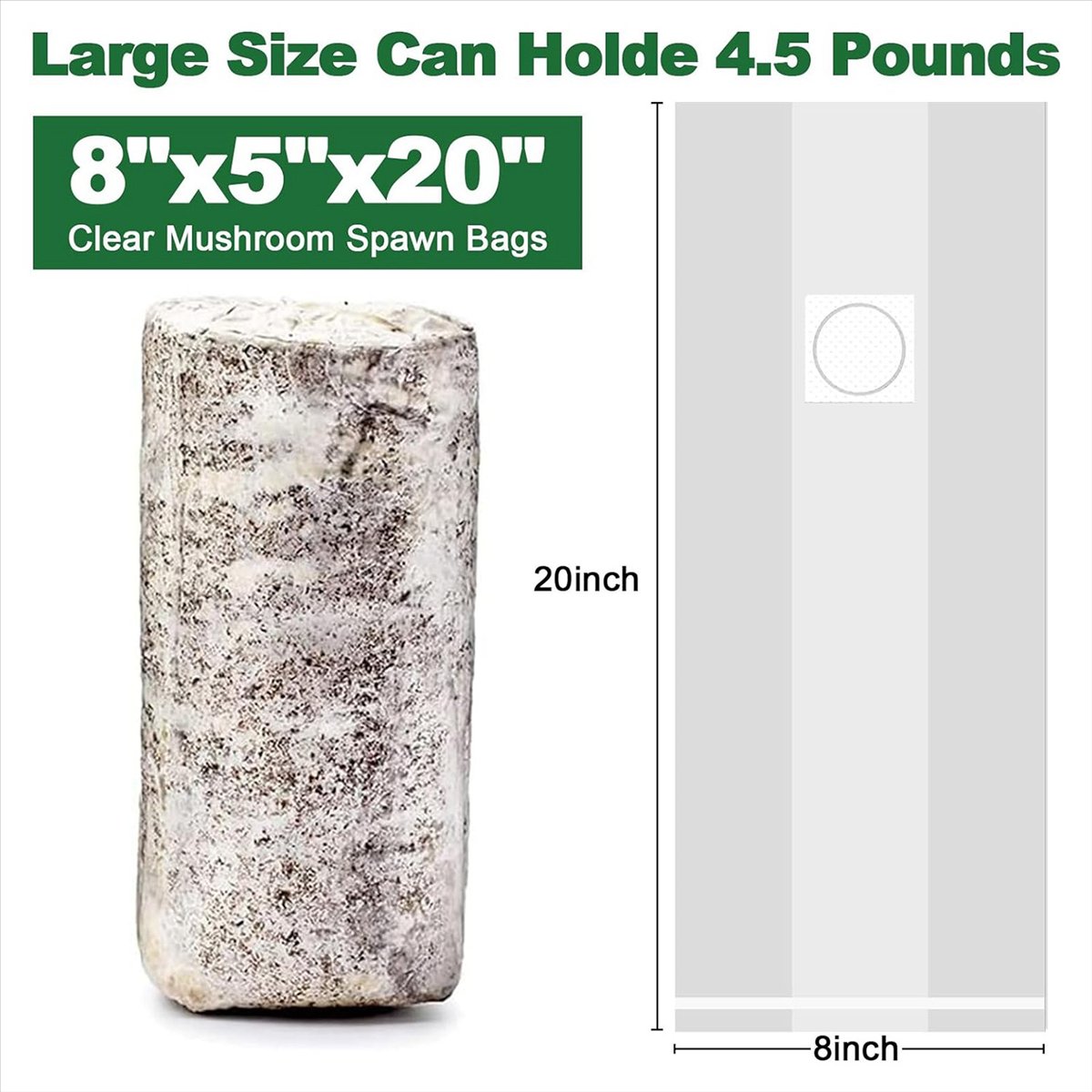 Mushroom Grow Bags,25 Pack Pol - огляд і ціна Mushroom Spawn Bag
