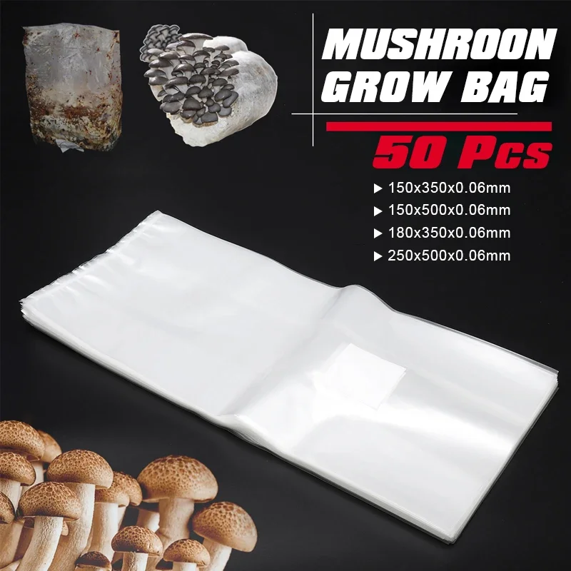 50Pcs PVC Mushroom Grow Bag Sp - огляд і ціна Mushroom Spawn Bag