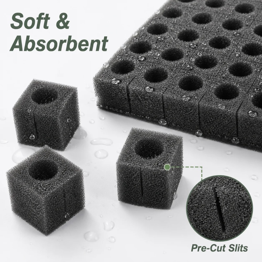 100Pcs Plant Sponge Sheet Hydr - огляд і ціна Nursery Plug Tray