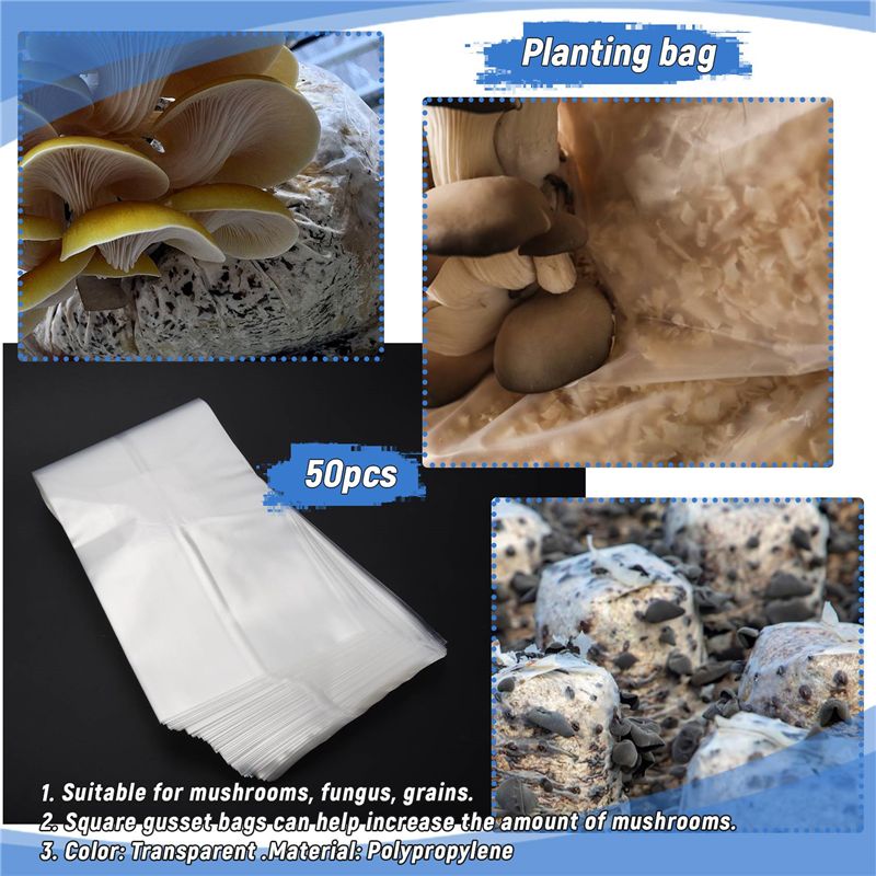 ABSJ-50Pcs 10X20 Inch PVC Mush - огляд і ціна Mushroom Spawn Bag