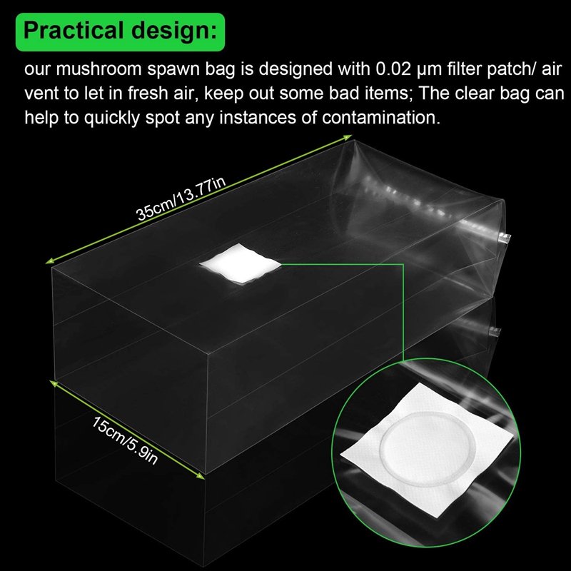100Pcs Mushroom Growing Bag Sp - огляд і ціна Mushroom Spawn Bag