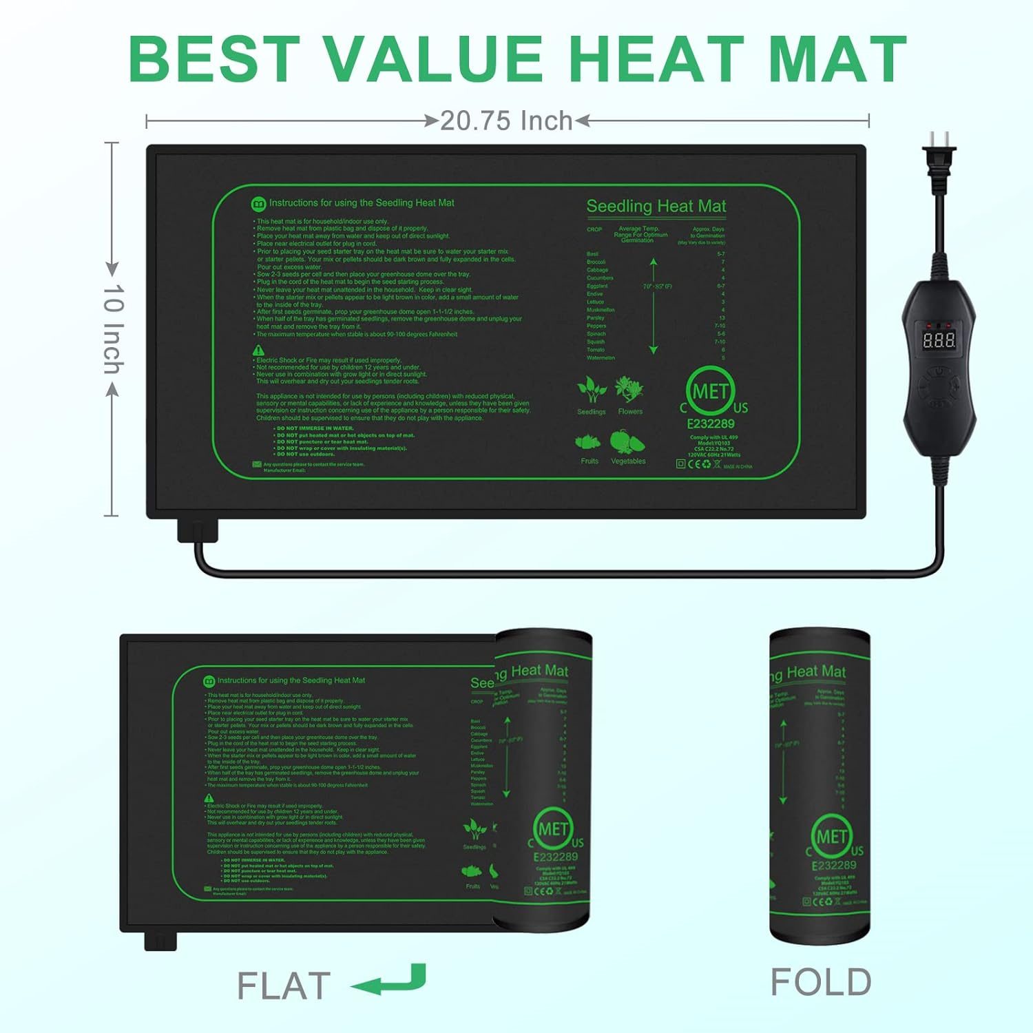 Seedling Heat Mat With Digital - огляд і ціна Plant Growth Regulator